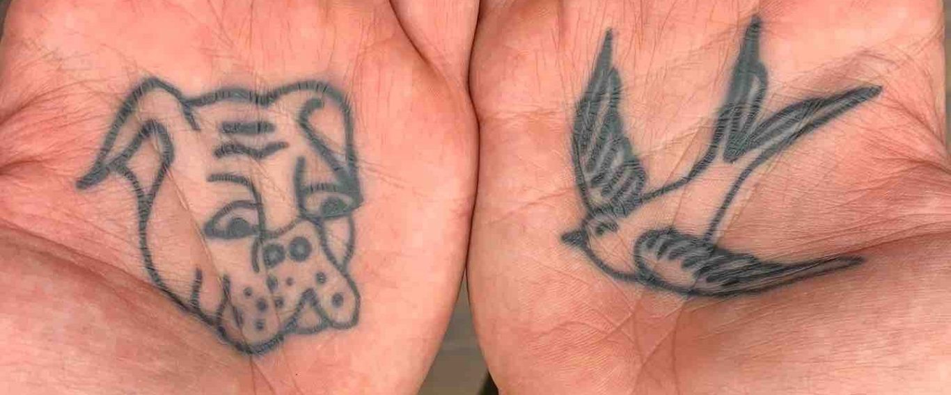 Traditional tattoo Berlin – Tattoos by Mariano – healed palm tattoos done by Mariano in Berlin